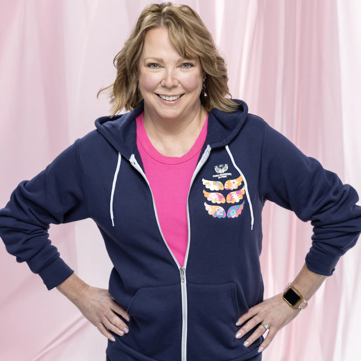 Ford Warriors in Pink Womens Winged Warrior Navy Full Zip Hoodie sold by Ford product image thumbnail 2