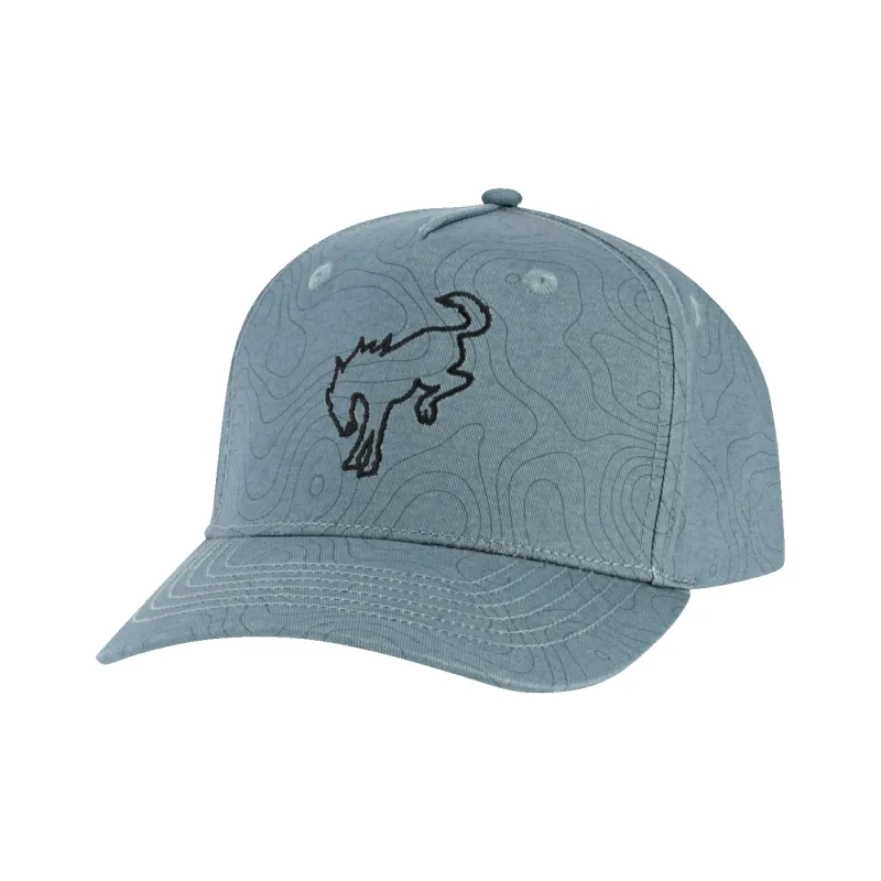 Ford Bronco Blue Topographical Pattern Clip Back Hat sold by Ford