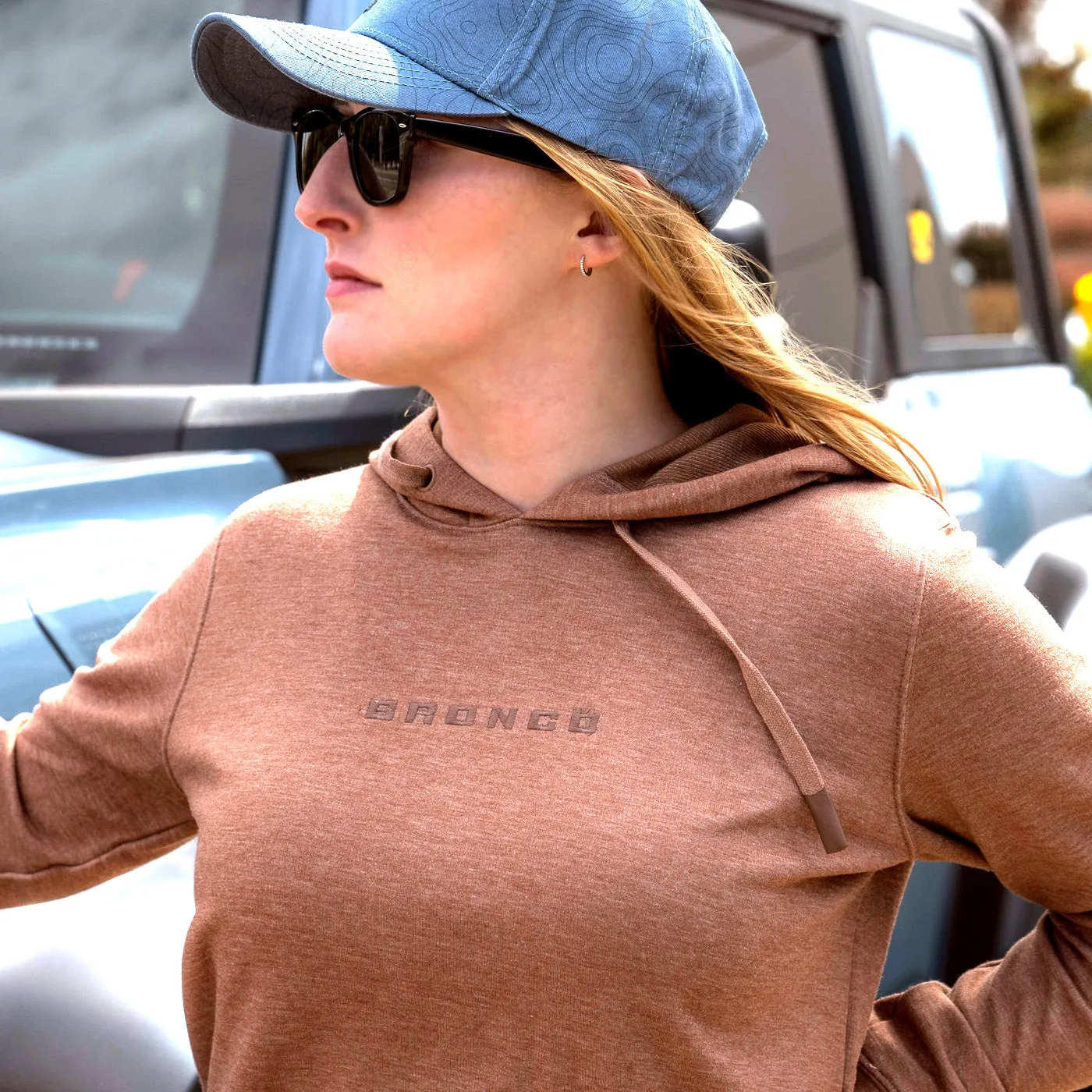 Ford Bronco Burnt Sienna Womens Lightweight Fleece Hoodie sold by Ford product image thumbnail 2