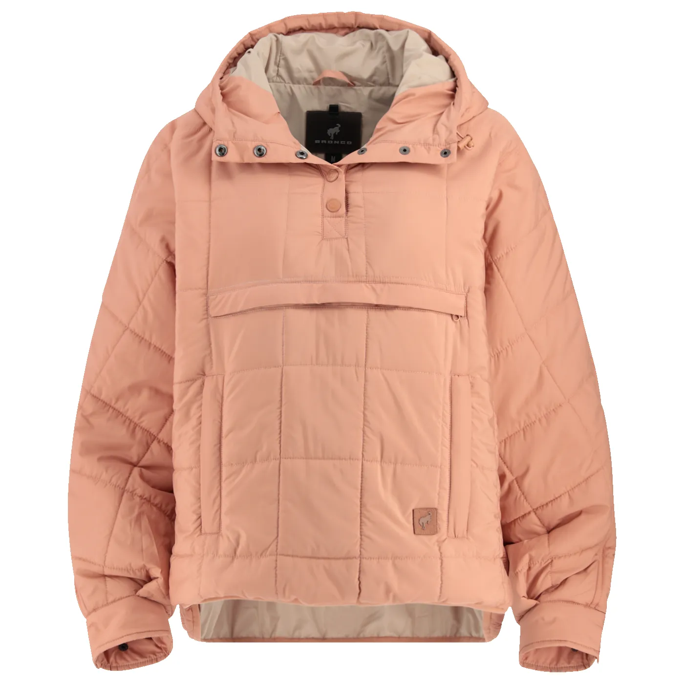 Ford Bronco Womens Pink High Low Quilted Puffer Jacket sold by Ford