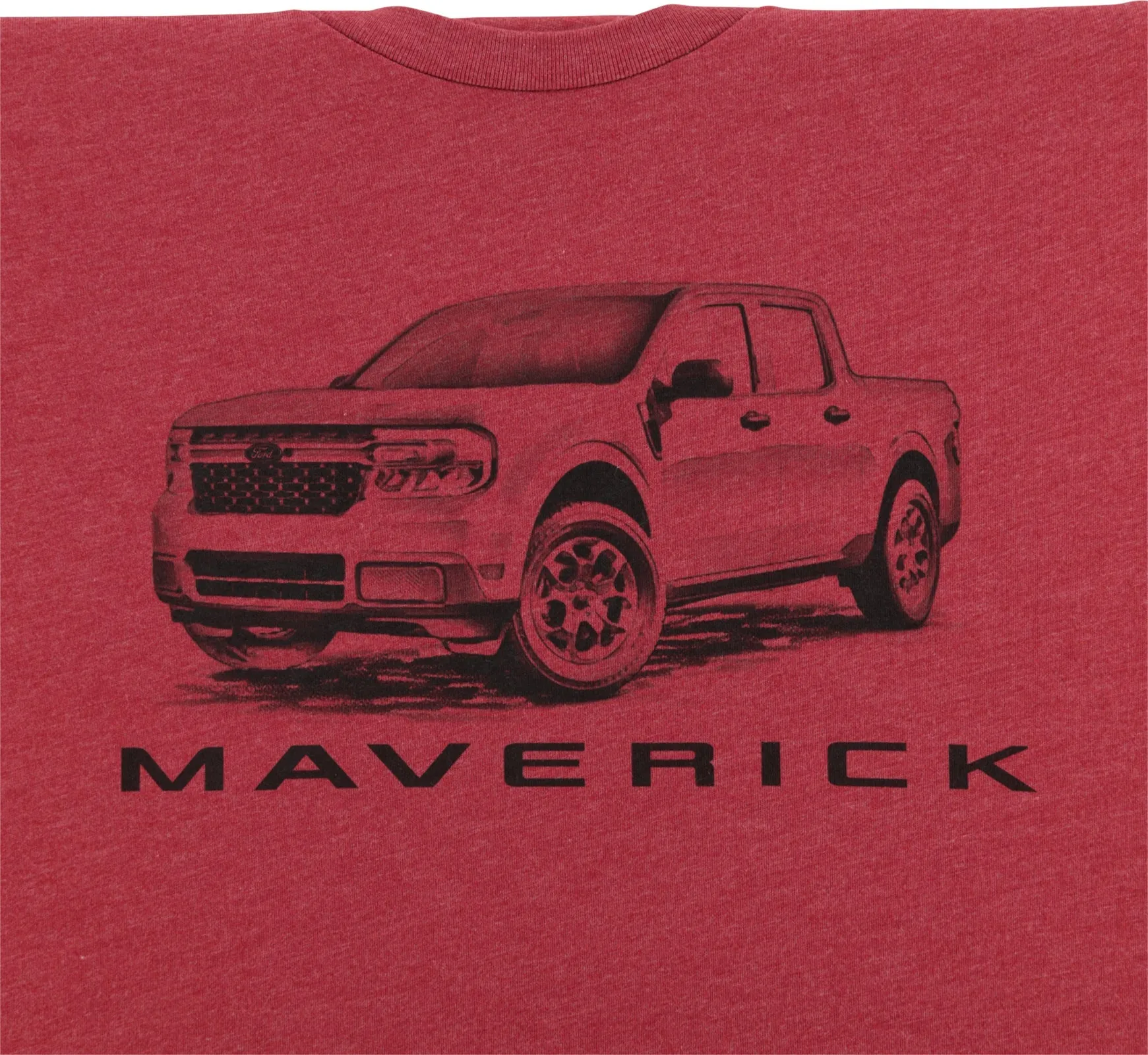 Ford Maverick Mens Graphite Drawing Red Short Sleeve T-Shirt sold by Ford product image thumbnail 5