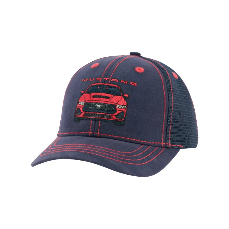 Ford Mustang Navy Blue Graphic Youth Snapback Hat sold by Ford