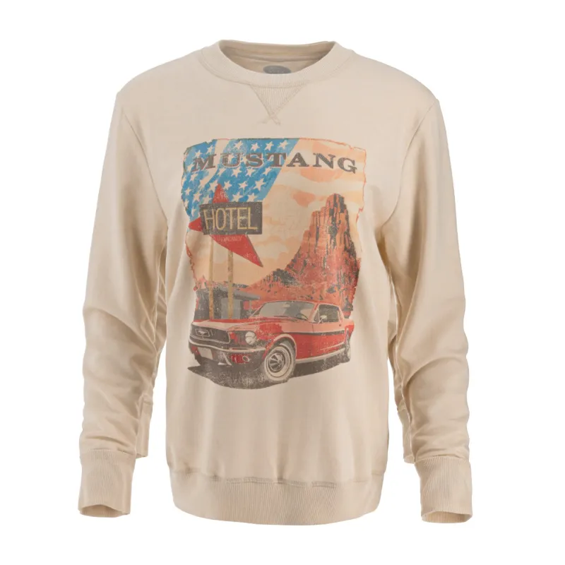 Ford Mustang Womens Vintage Graphic Relaxed Crewneck Sweatshirt made by Ford