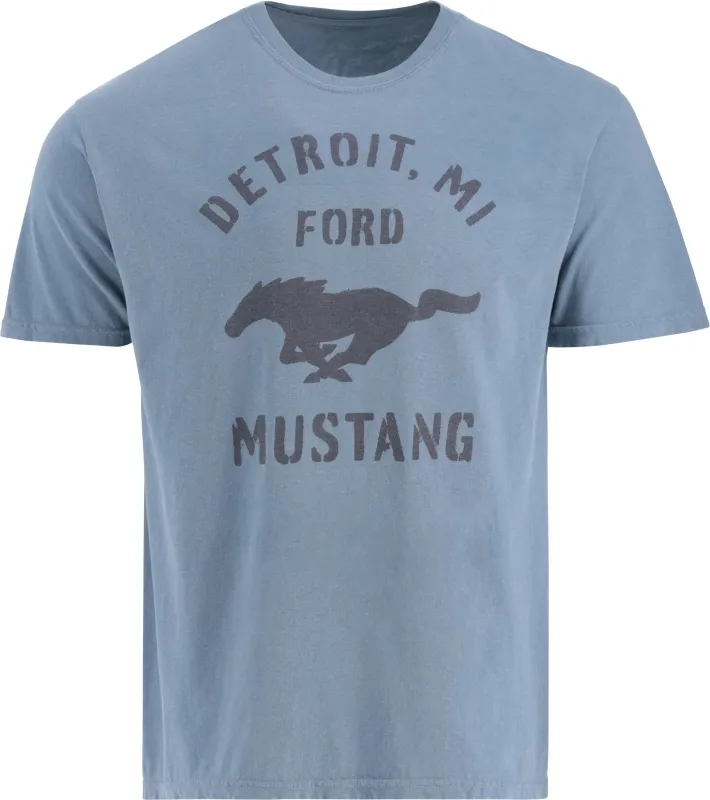 Ford Mustang Mens Blue Detroit Michigan Short Sleeve T-Shirt sold by Ford