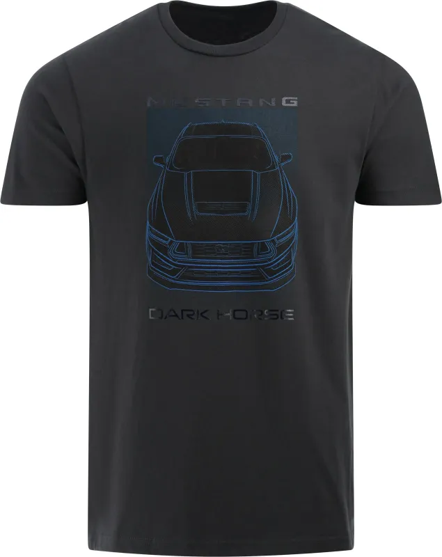 Ford Mustang Dark Horse Mens Blue Graphic T-Shirt sold by Ford