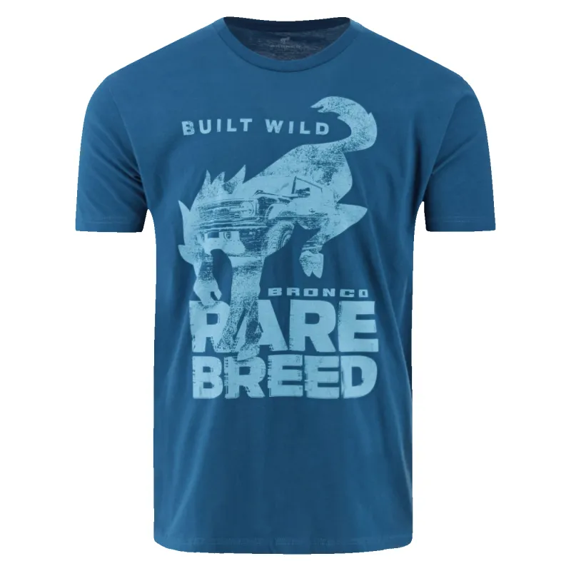 Ford Bronco Built Wild Blue Rare Breed Mens T-Shirt sold by Ford