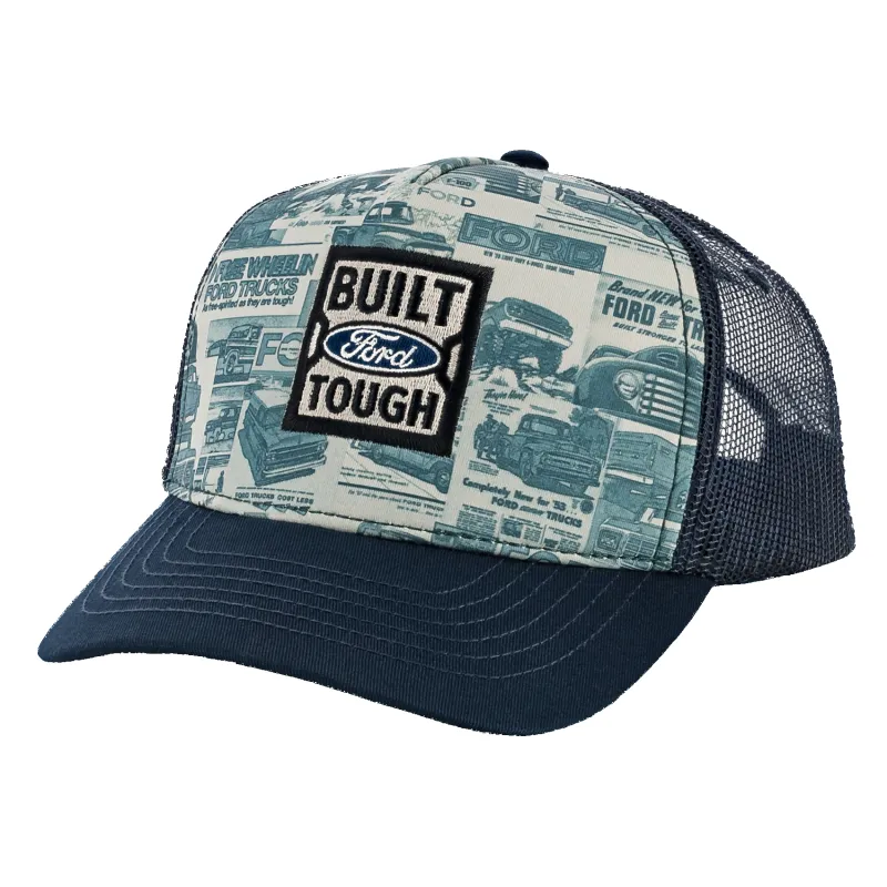 Ford Built Ford Tough Vintage Flat Bill Trucker Hat sold by Ford