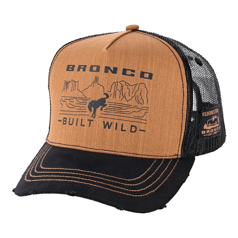 Ford Bronco Built Wild Distressed Canvas Trucker Hat sold by Ford