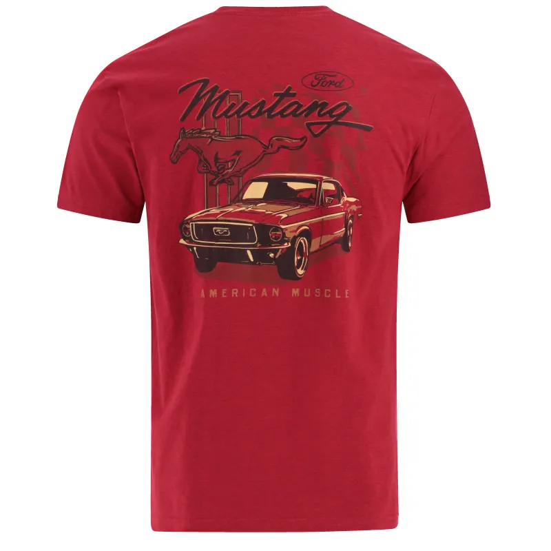 Ford Mustang Mens Red American Muscle Graphic T-Shirt sold by Ford