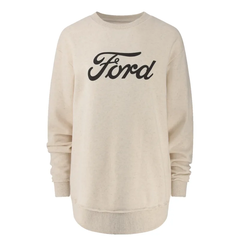 Ford Script Cream Womens Pullover Sweatshirt sold by Ford