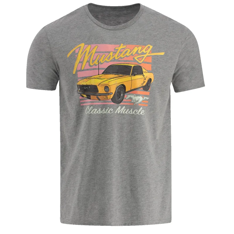 Ford Mustang Classic Muscle Charcoal Mens Short Sleeve T-Shirt sold by Ford