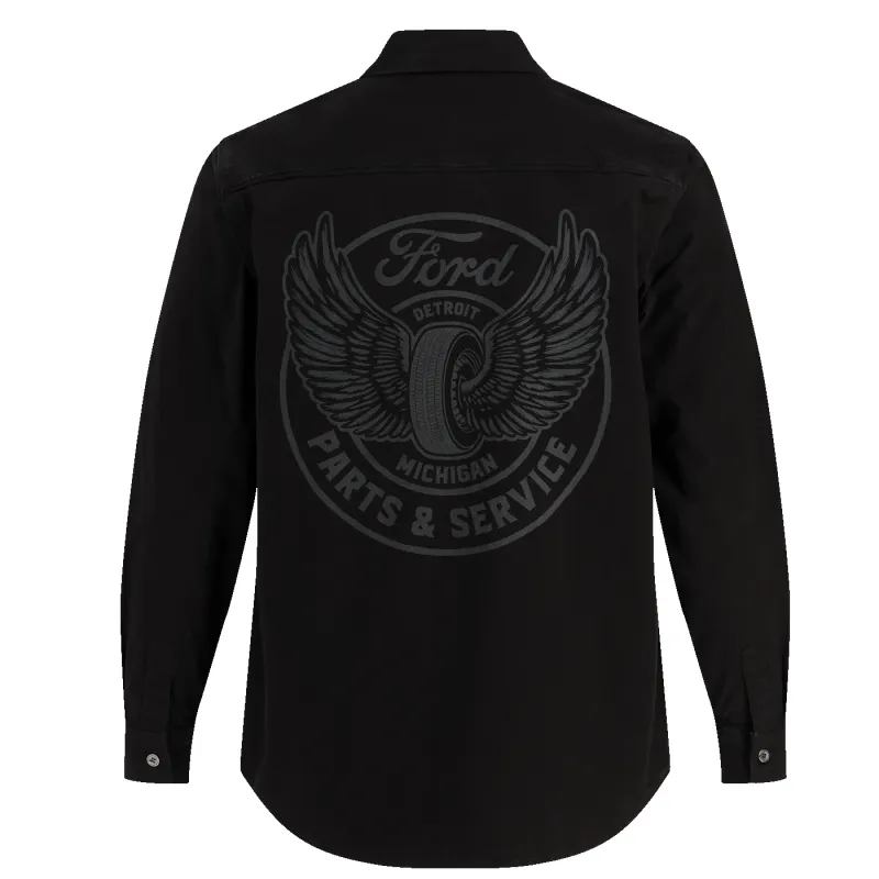Ford Parts & Service Detroit Michigan Mens Mechanic Shirt sold by Ford