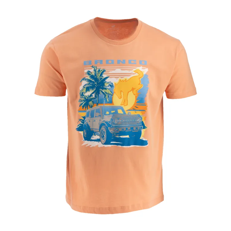 Ford Bronco Mens Cool Summer Orange Short Sleeve T-Shirt sold by Ford