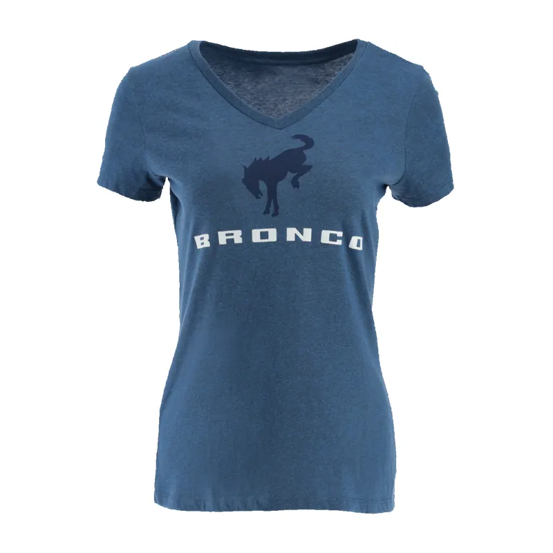 Ford Bronco Womens Stacked Logo V Neck T-Shirt sold by Ford