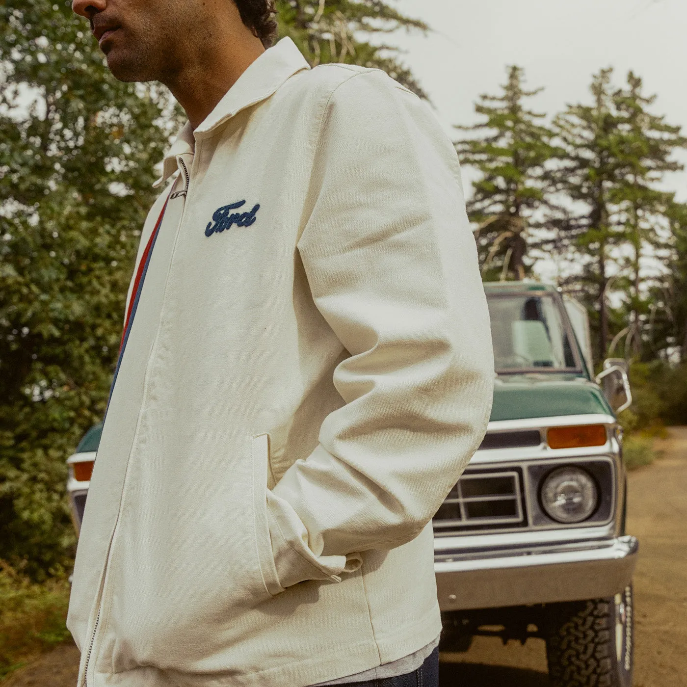 Ford x Brixton Racing Stripes Number One Mechanic Garage Jacket sold by Ford product image thumbnail 4