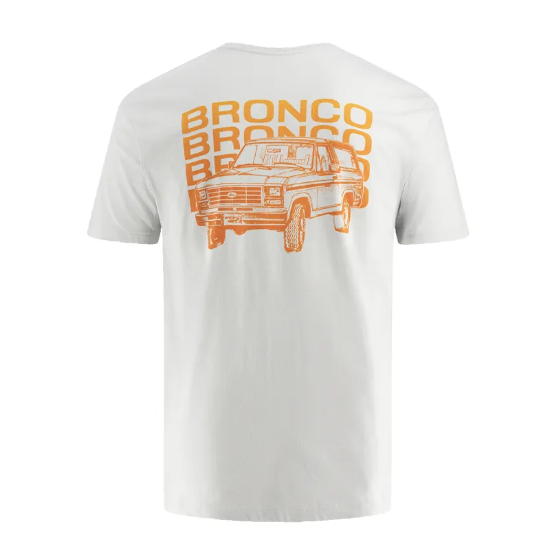 Ford Bronco Mens Retro Repeat Graphic Short Sleeve T-Shirt sold by Ford