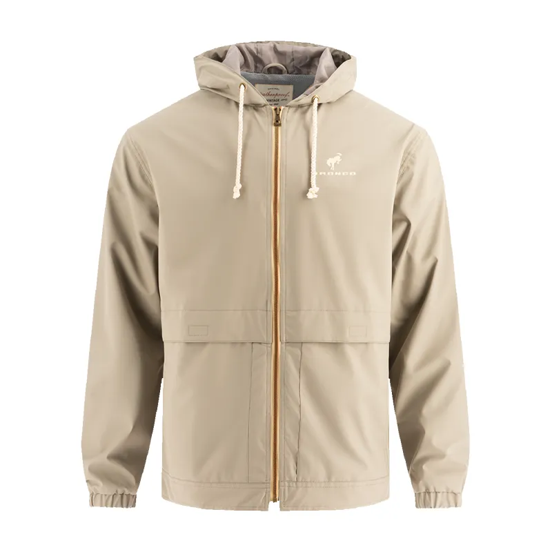 Ford Bronco Mens Khaki Full Zip Windbreaker sold by Ford