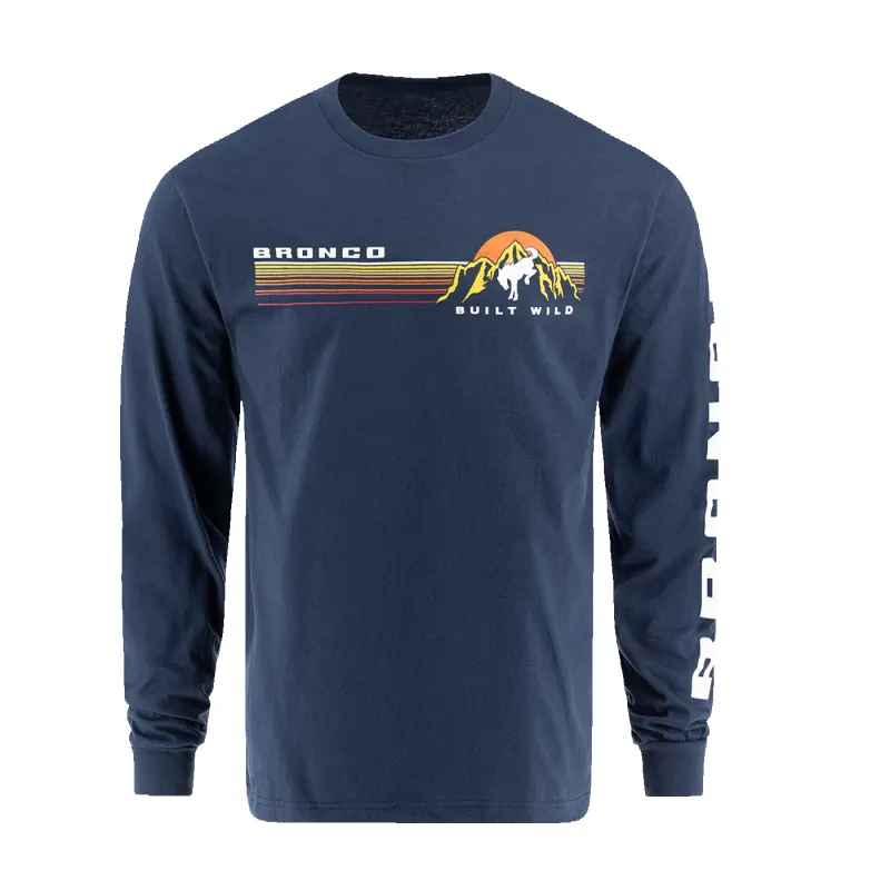 Ford Bronco Built Wild Mens Navy Long Sleeve Shirt sold by Ford