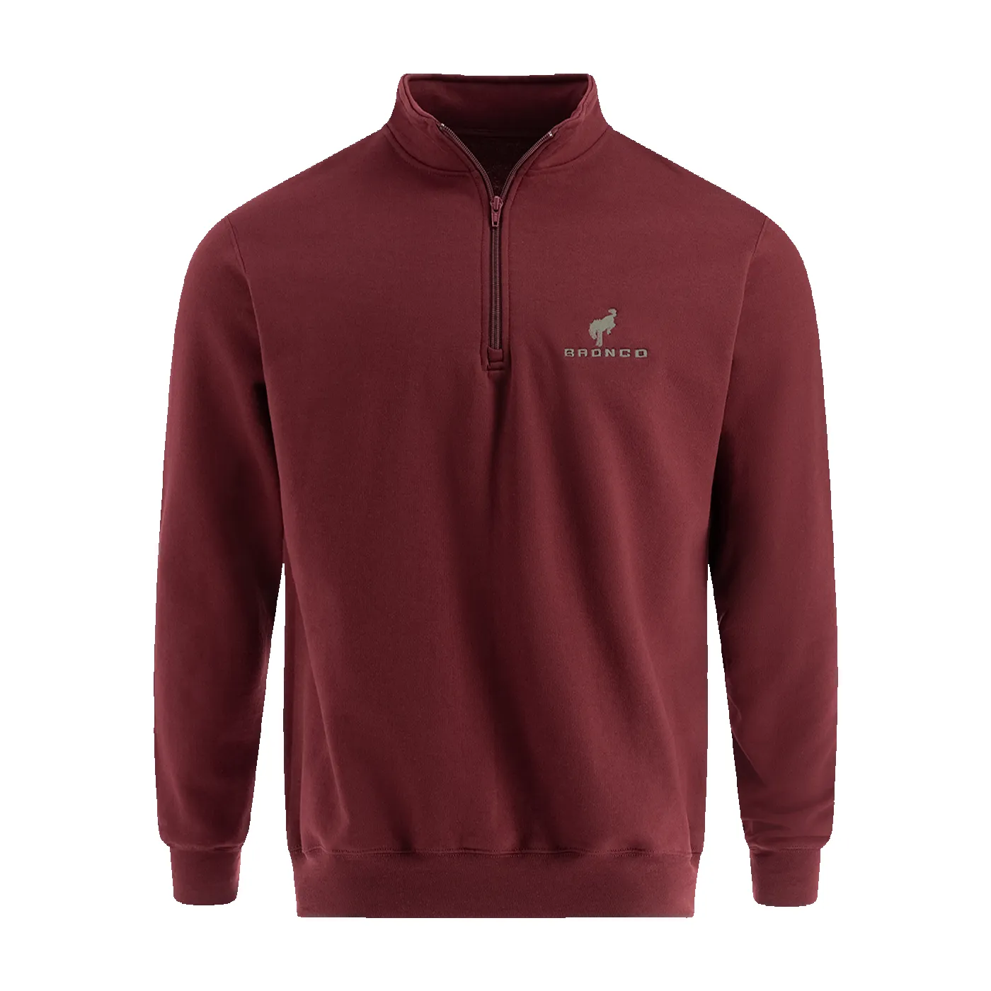 Ford Bronco Mens Maroon Quarter Zip Sweatshirt sold by Ford