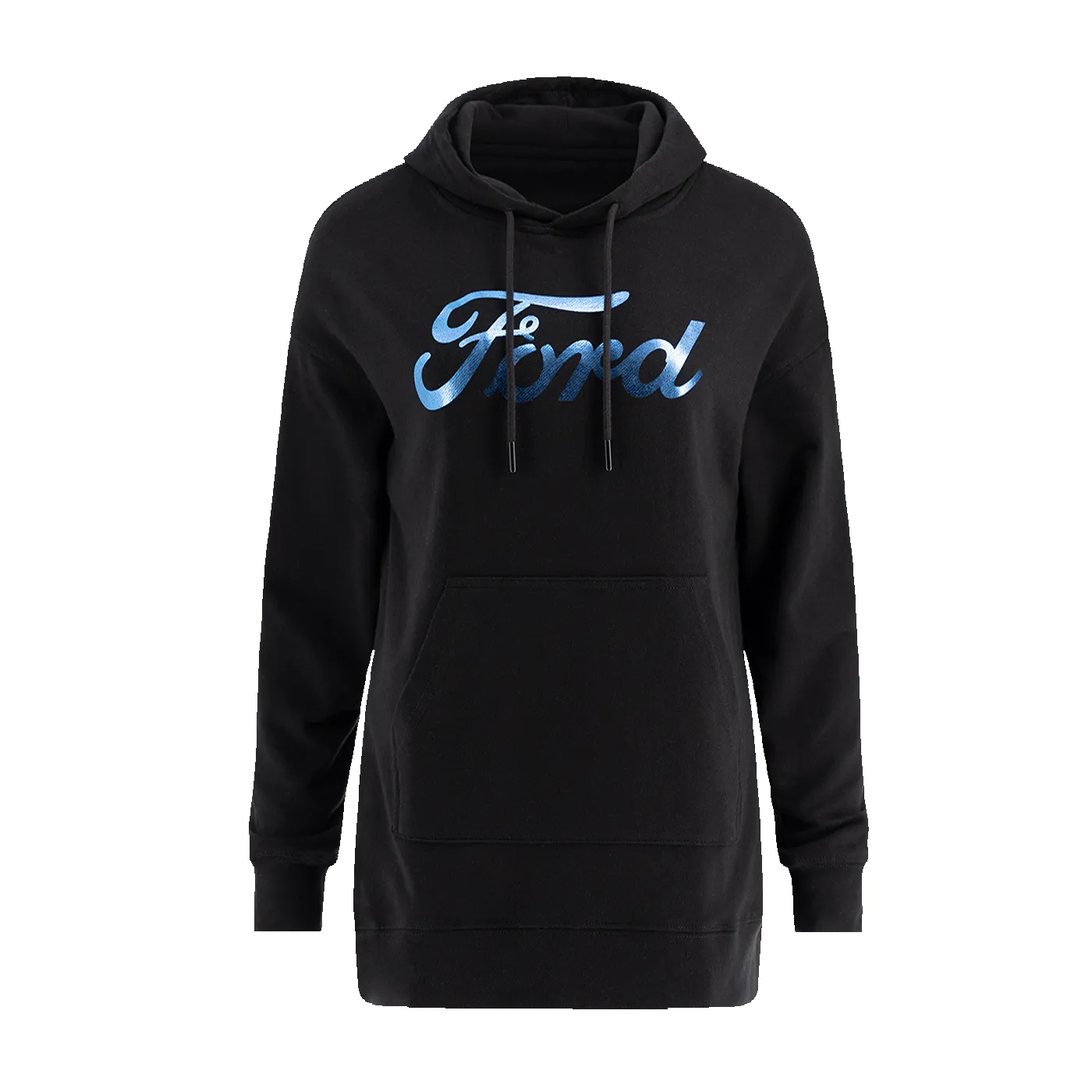 Ford Script Womens Blue Foil Graphic Oversized Hoodie sold by Ford