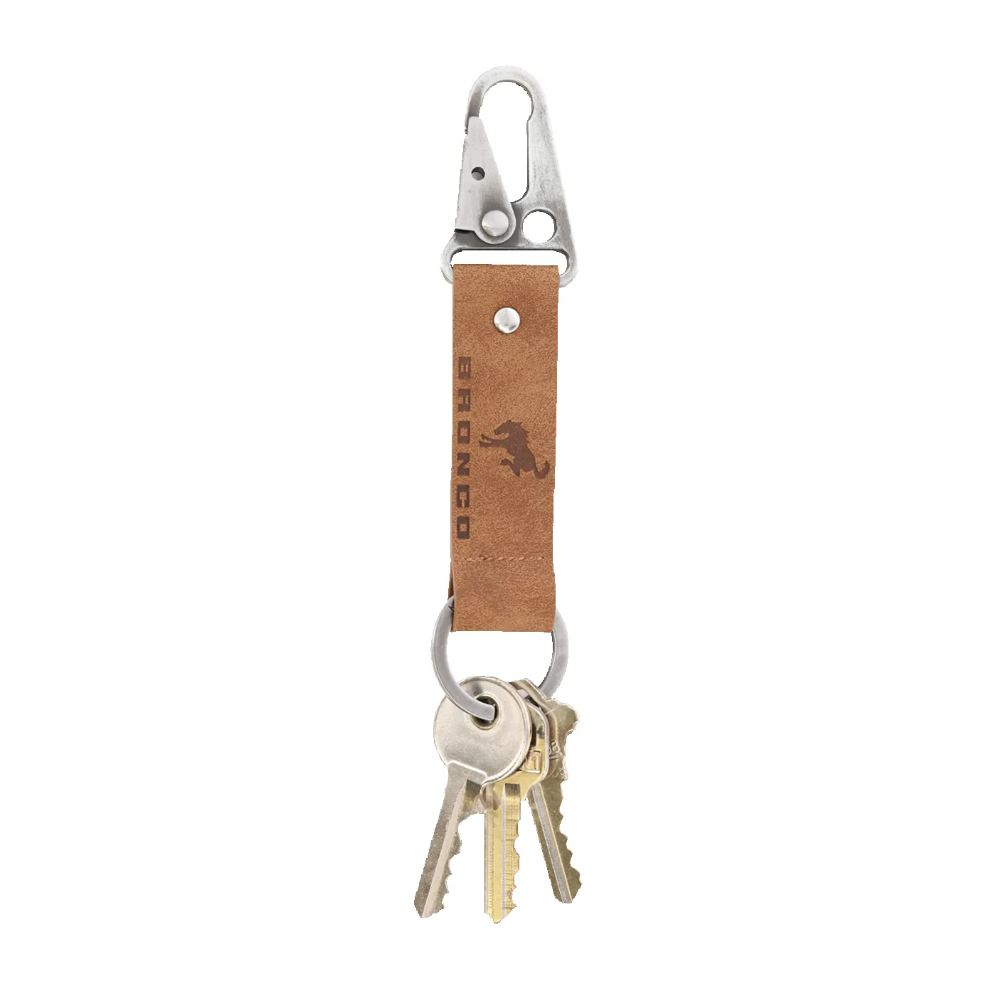 Ford Bronco Leather Carabiner Keychain sold by Ford