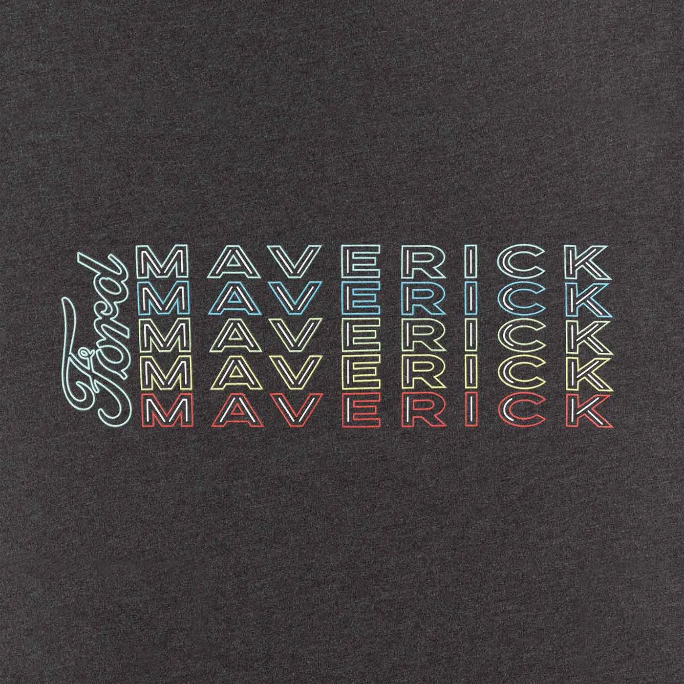 Ford Maverick Mens Gradient Neon Sign Charcoal T-Shirt sold by Ford product image thumbnail 3