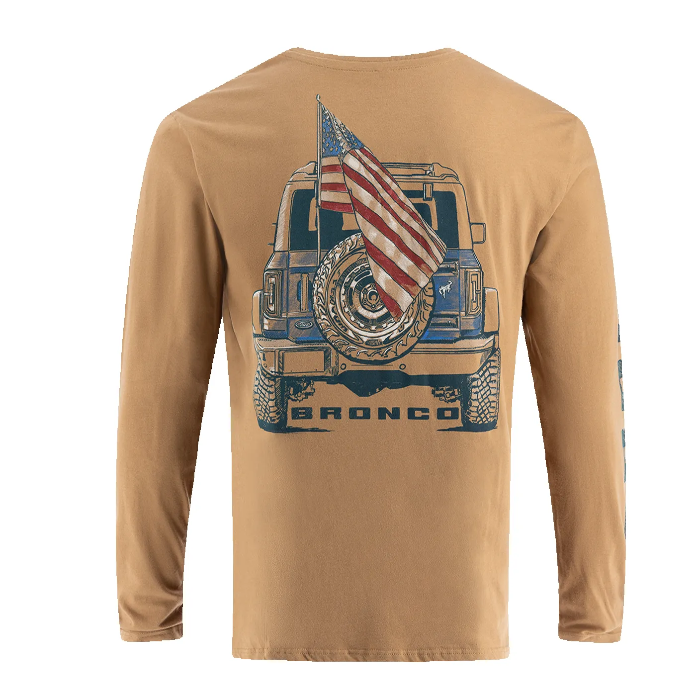 Ford Bronco Mens Illustrated Patriotic Graphic Long Sleeve Shirt sold by Ford product image thumbnail 2