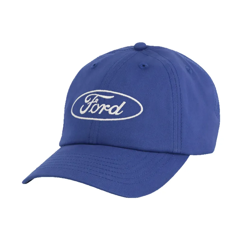 Ford Oval Logo Classic Embroidered Blue Slide Back Hat sold by Ford