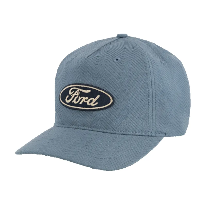Ford Light Blue Chevron Textured Blue Oval Patch Hat sold by Ford