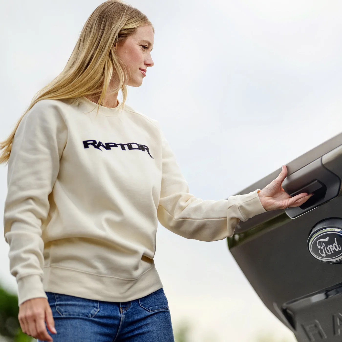 Ford Trucks Raptor Cream Fleece Crew Neck Sweatshirt sold by Ford product image thumbnail 2
