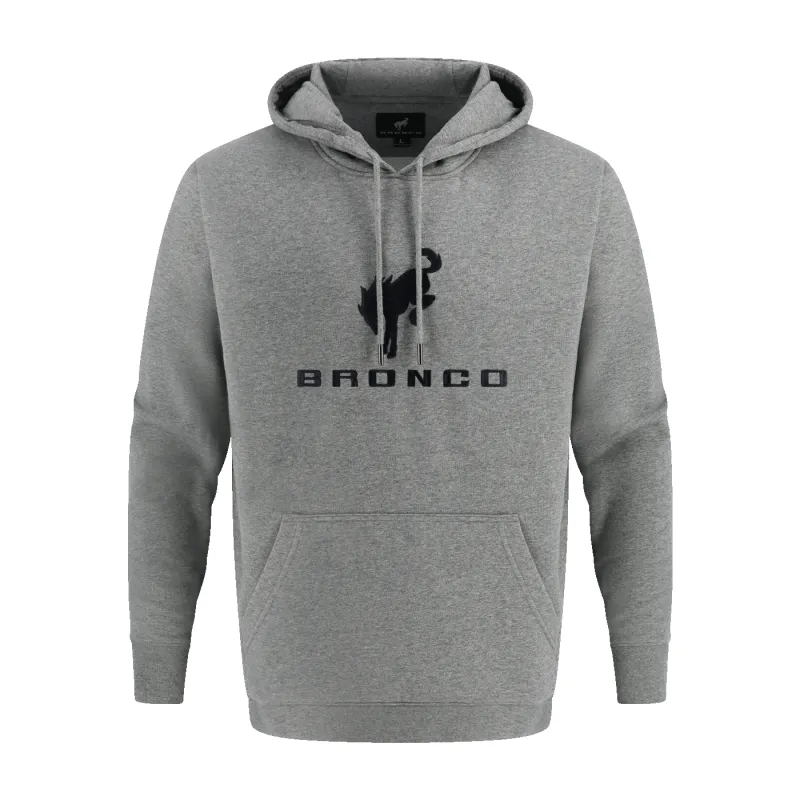 Ford Bronco Mens Gray Embroidered Fleece Hoodie sold by Ford