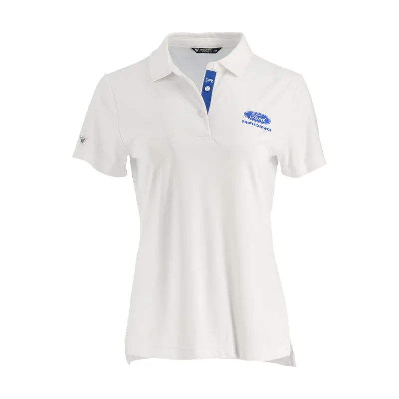Ford Racing Logo Womens White Polo Shirt sold by Ford
