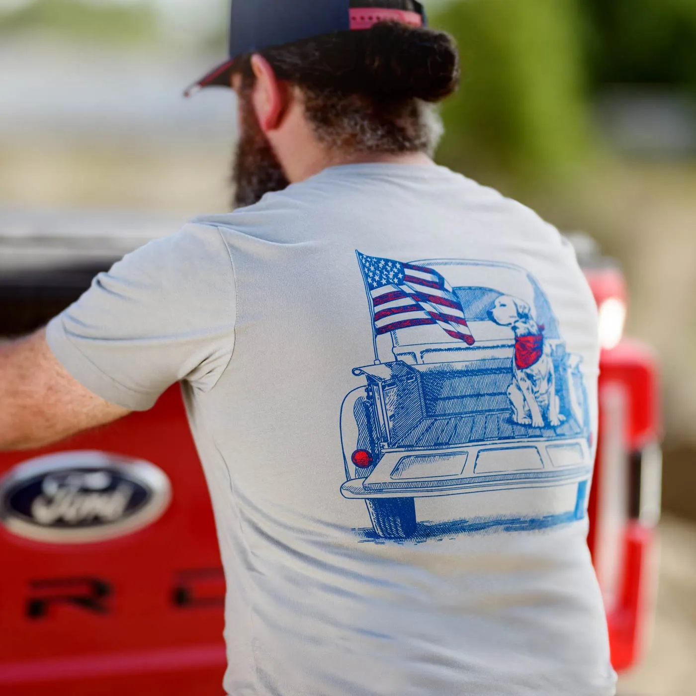 Ford Trucks Mens Americana Dog Graphic T-Shirt sold by Ford product image thumbnail 2