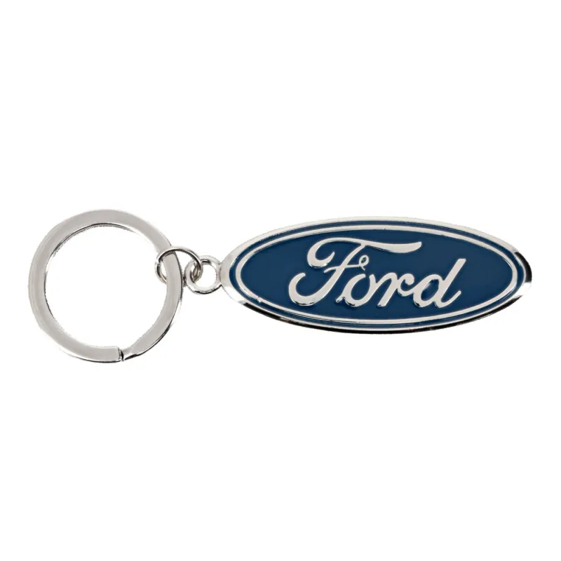 Ford Oval Blue Enamel Keychain made by Ford