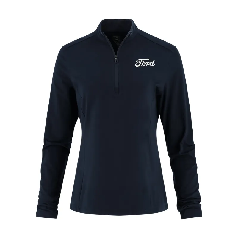 Ford Script Womens Pullover Quarter Zip Sweatshirt made by Ford