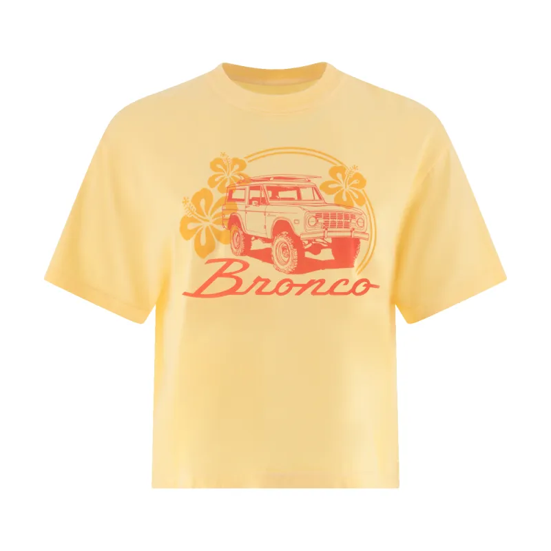Ford Bronco Womens Light Yellow Graphic T-Shirt made by Ford