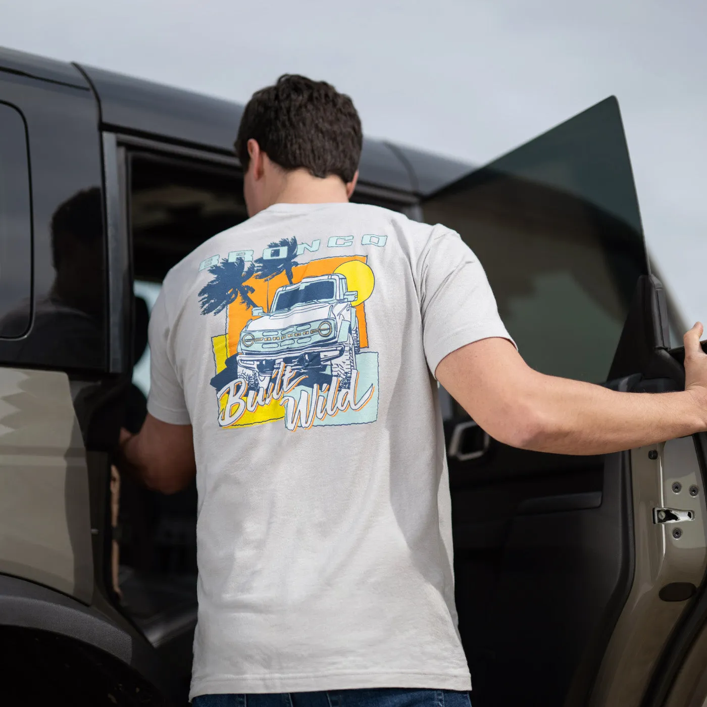 Ford Bronco Built Wild Mens Gray T-Shirt sold by Ford product image thumbnail 2