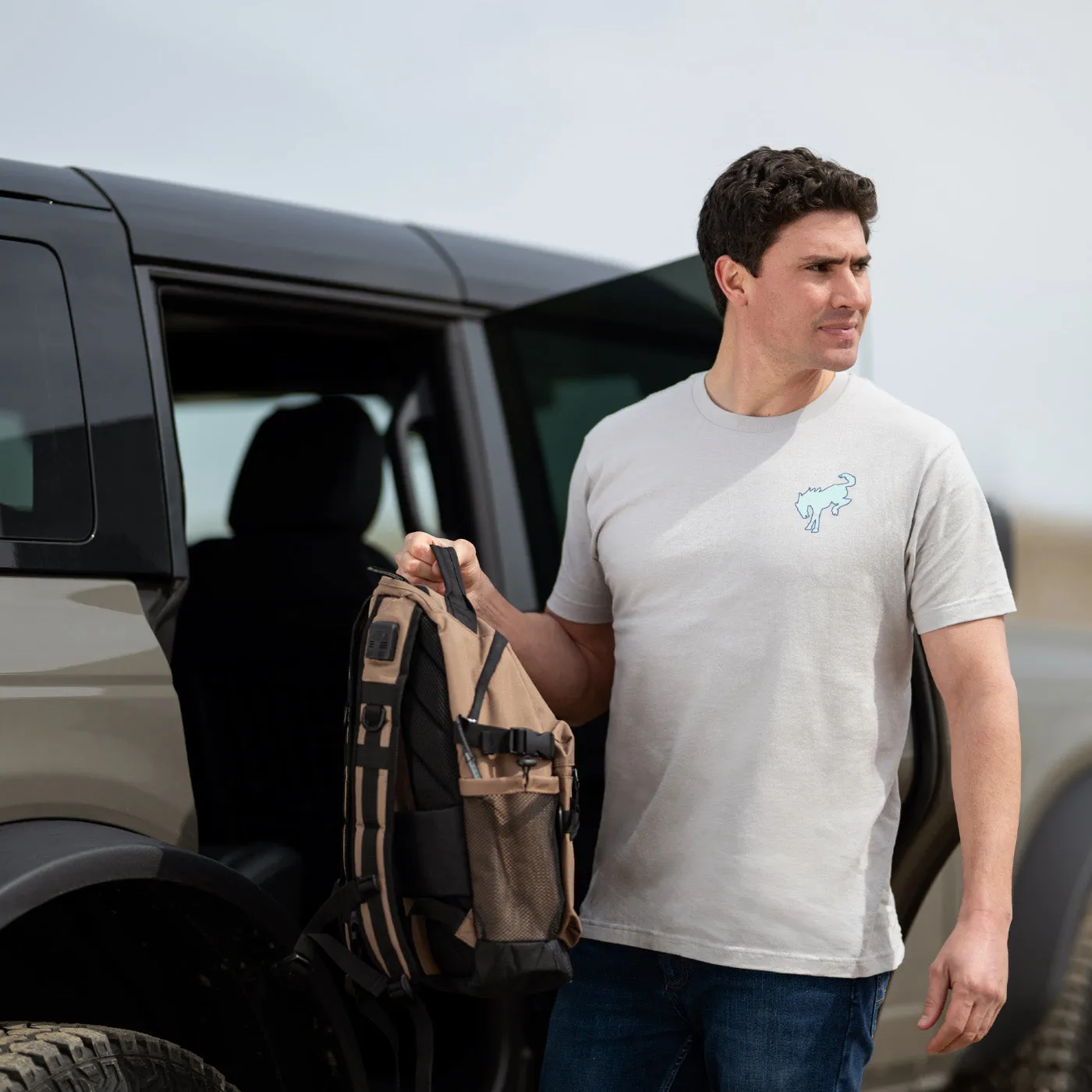 Ford Bronco Built Wild Mens Gray T-Shirt sold by Ford product image thumbnail 3