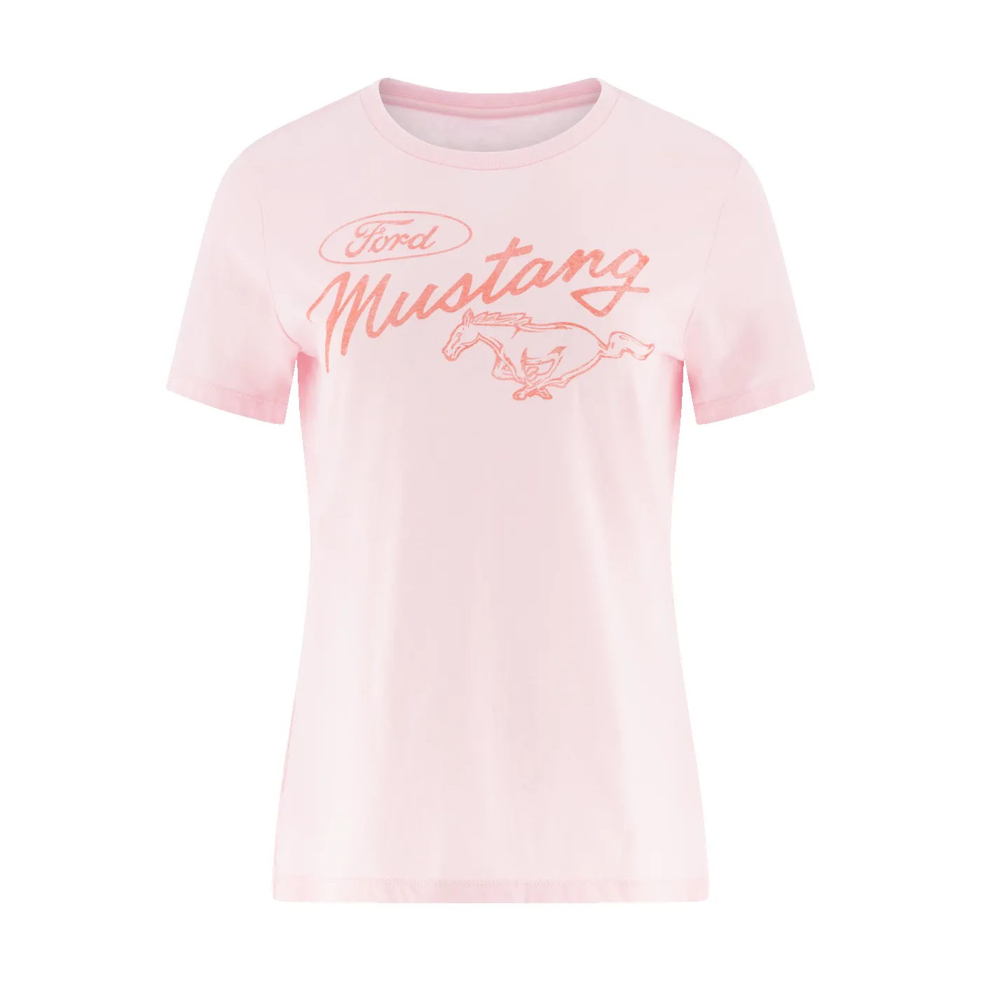 Ford Mustang Vintage Womens Light Pink T-Shirt sold by Ford