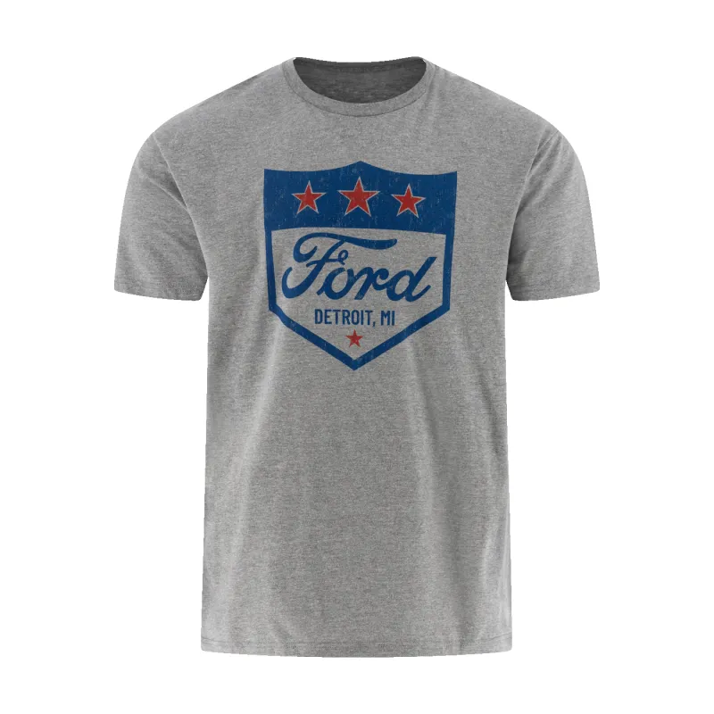 Ford Vintage Logo Detroit Gray Mens T-Shirt made by Ford