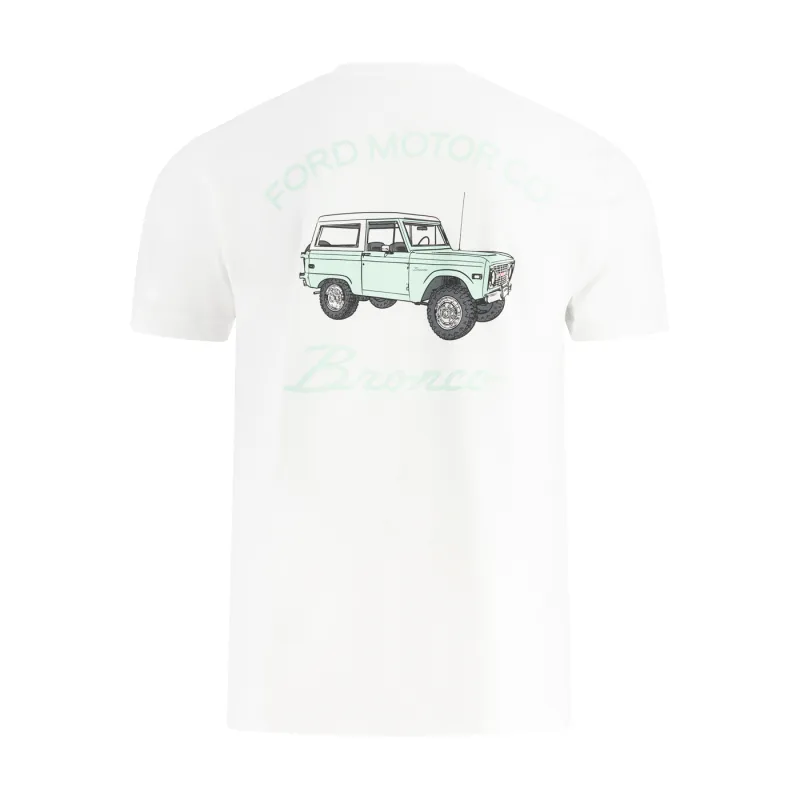 Ford Bronco Vintage Mens Teal Graphic T-Shirt made by Ford