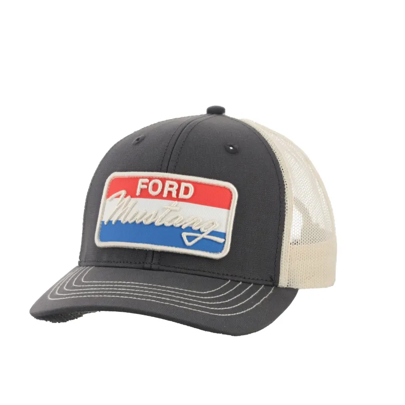 Ford Mustang Vintage Striped Patch Snapback Hat made by Ford