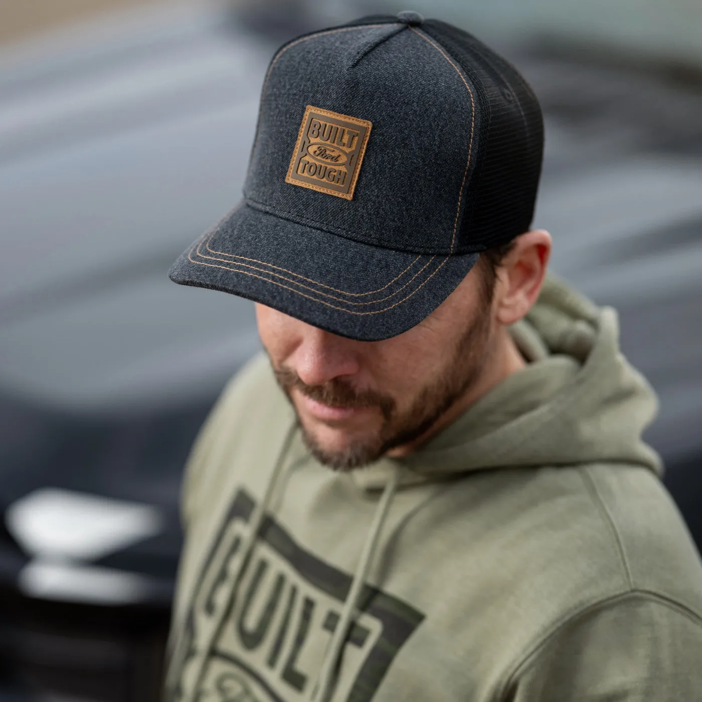 Built Ford Tough Suede Patch Denim Trucker Hat sold by Ford product image thumbnail 2