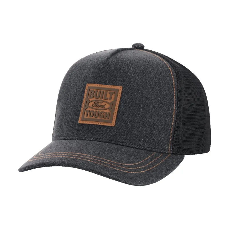 Built Ford Tough Suede Patch Denim Trucker Hat made by Ford