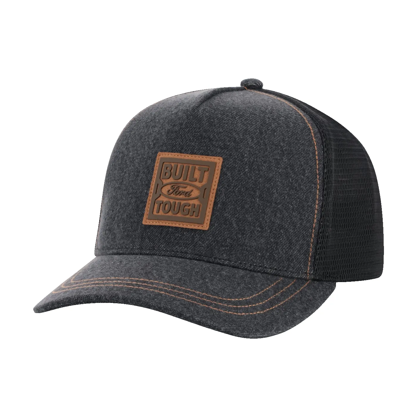 Built Ford Tough Suede Patch Denim Trucker Hat sold by Ford
