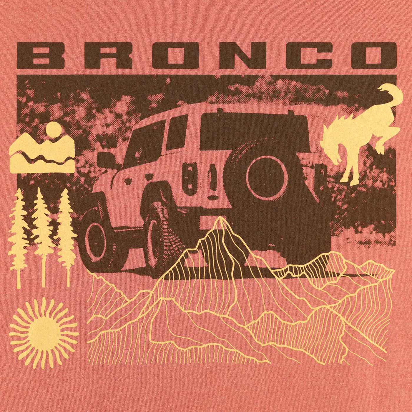 Ford Bronco Mens Red Trail Graphic T-Shirt sold by Ford product image thumbnail 3