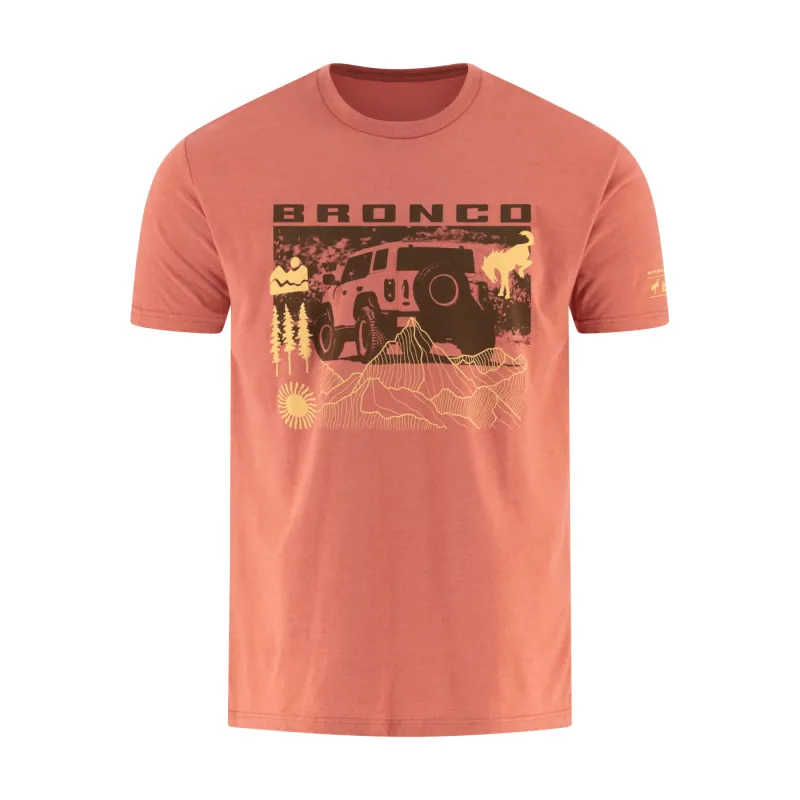 Ford Bronco Mens Red Trail Graphic T-Shirt made by Ford