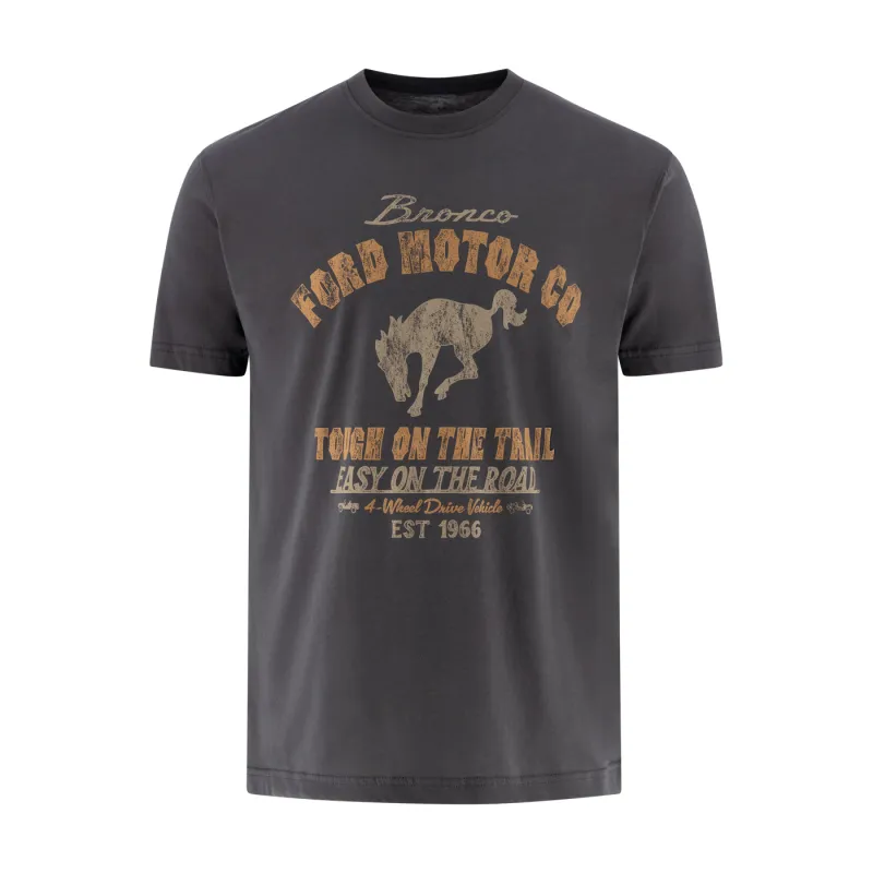 Ford Bronco Mens Tough Trail Easy Road T-Shirt made by Ford