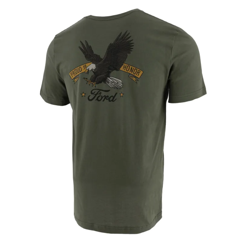 Ford Proud to Honor Men's Dog Tag Eagle T-Shirt sold by Ford