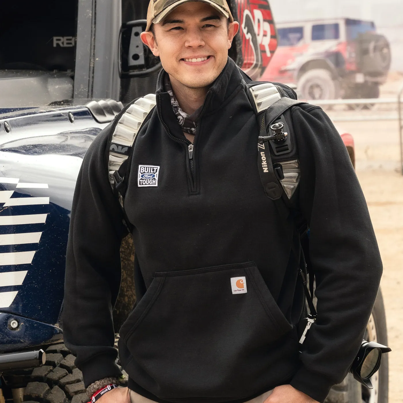 Built Ford Tough Carhartt Mens Mock Neck Quarter Zip Sweatshirt sold by Ford product image thumbnail 2